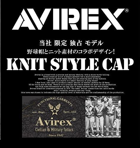 AVIREX Knit Cap, 14986700, Men's and Women's, Black and Gray, Military, American Casual, Streetwear, Outdoor (Gray (85))