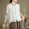 Casual Loose Blouse Shirt Women Clothes Summer Cotton Linen Ladies Tops Tee Blusas Vintage Embroidery Woman Shirt Camiseta Mujer