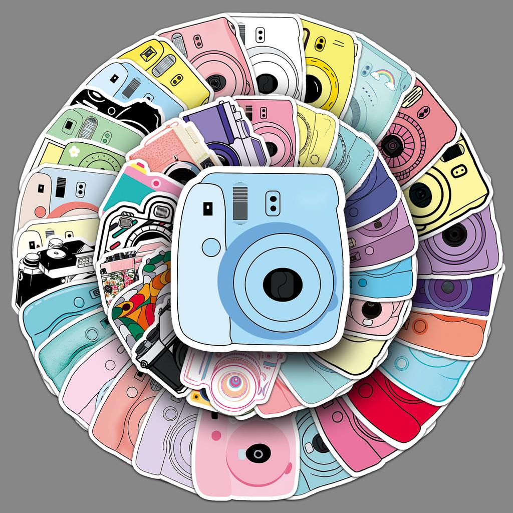 50 Cameras Doodle Cartoon Polaroid Fresh Creative Guka DIY Suitcase Mobile Car Stickers
