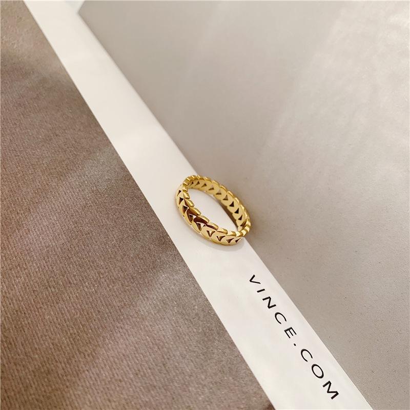 Fresh Wheat Ear Stackable Titanium Steel Ring for Women - Japanese Korean Inspired Fashion