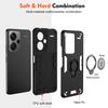 For Xiaomi Redmi Note 13 Pro+ 5G Case PC+TPU Ring Kickstand Shockproof Phone Cover