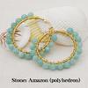 Crystal Earring For Women Boho Jewelry Trendy Natural Stone Pearl Jewellery Bohemian Ear Ring Gold Circle Hoop Earrings