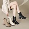 Women's High-heeled Ankle Boots, New Thick Heel Cotton Boots, Fashionable and Comfortable, Back Zipper Anti Slip Short Boots