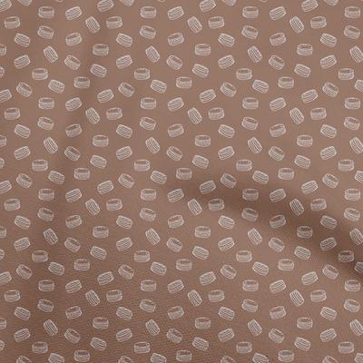 Cotton Flex Brown Fabric Retro Minimal Burger Dress Material Fabric Print Fabric By The Yard 40 Inch