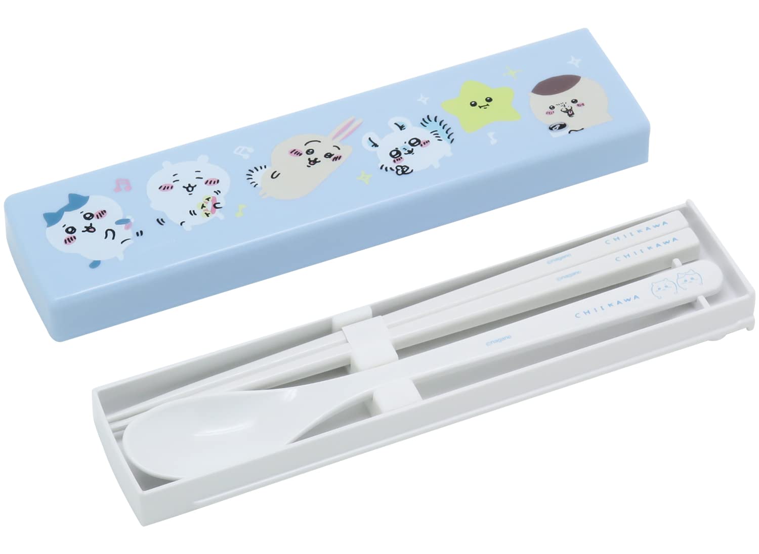 

OSK Bento Chopsticks, Chiikawa, with Pull-Lid, Cutlery, Made in Japan, CT-27, Blue, 4.8 x 19.1 x 1.8cm (H)