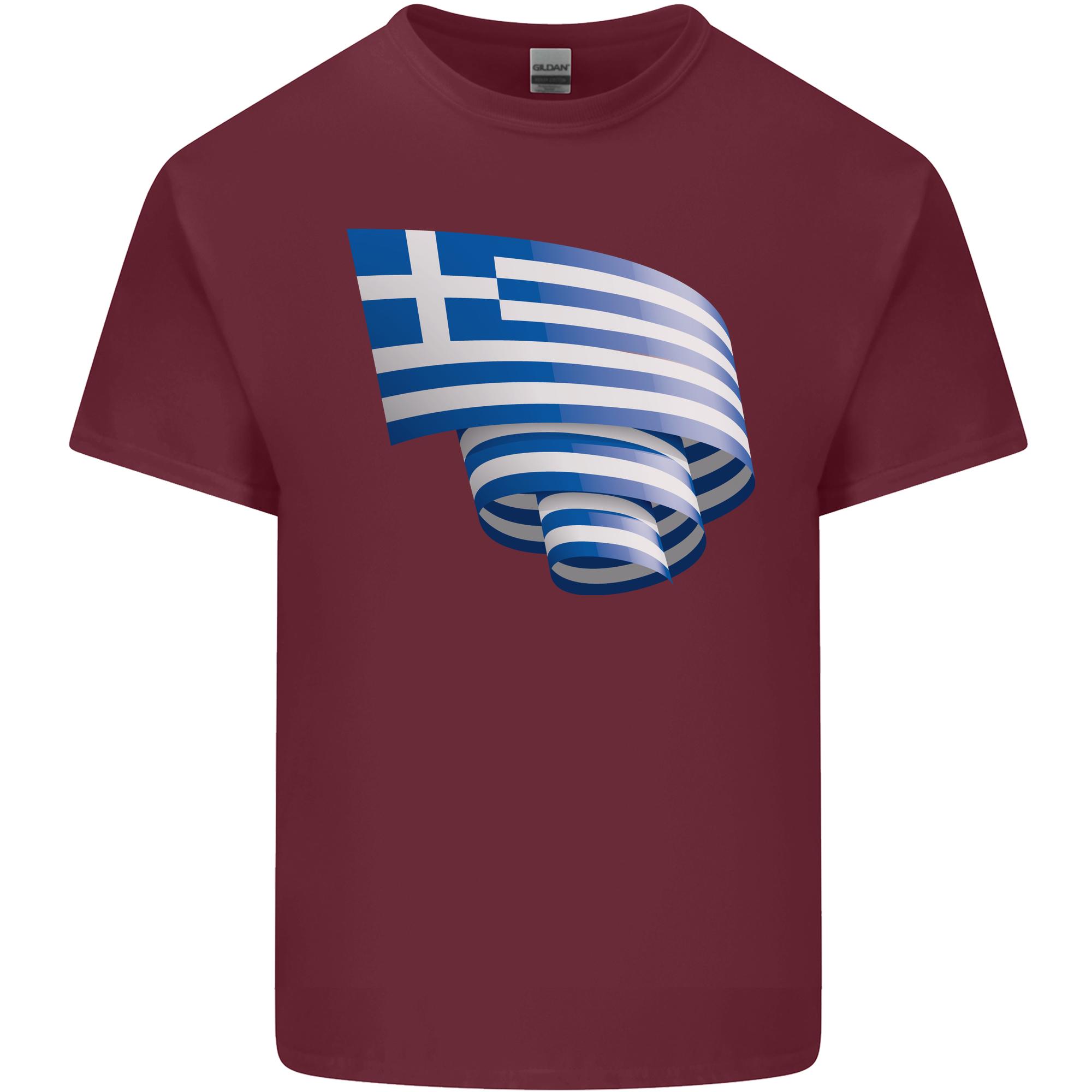 Curled Greece Flag Greek Day Football Unisexs Light Cotton TShirt S