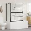 Black and Transparent Shower Screen 100 X 68 X 128 Cm