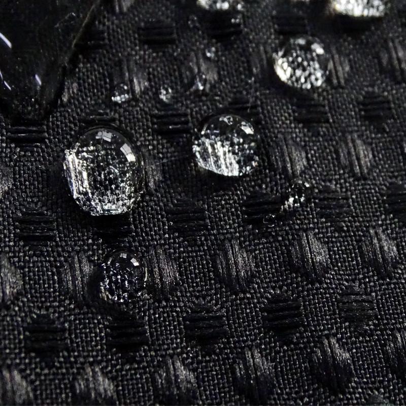 Yicang Black Waffle Weave Jacquard Shower Curtain