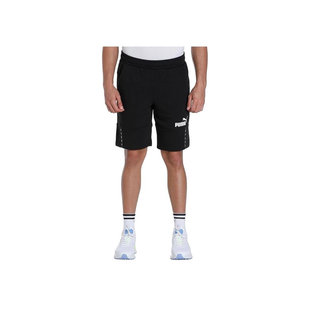 PUMA Mid Rise Elastic Letter Logo Slim Fit Casual Shorts Men shorts Black 673344-01