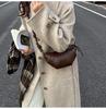 Women's Versatile Crossbody Cross-Stitch Croissant Bag - Niche Design for Fashionable Commute
