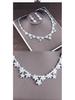2022 Bridal Rhinestone Necklace & Earrings Set - Korean Wedding Hair & Dress Accessories