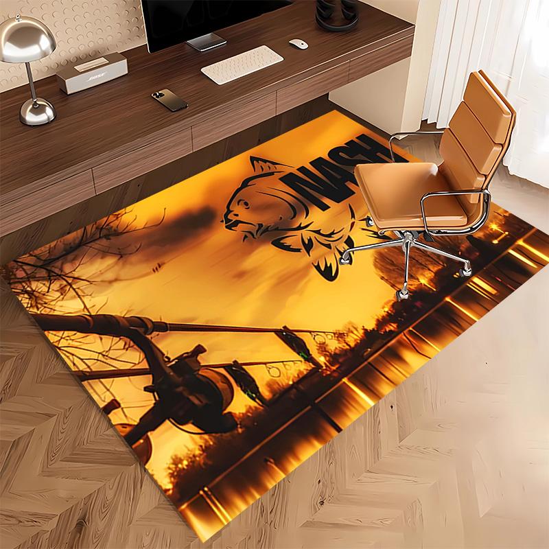 1pc Nash Tackle Print Area Rug - Soft, Washable Non-Slip Indoor Mat, Living Room, Home Office Decorative Rug,Office Decorative