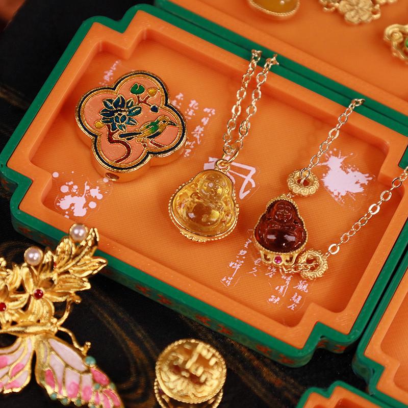 1/12 Doll House Miniature Chinese Style Jewelry Display Box Simulation Vintage Jewel Case Toy Mini Decoration Dollhouse
