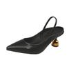 Summer Pointed-toe Single Shoes Cover Toe Women Mules Slippers Elegant Singbacks Slides Ladies Outdoor Street Style Sandalias