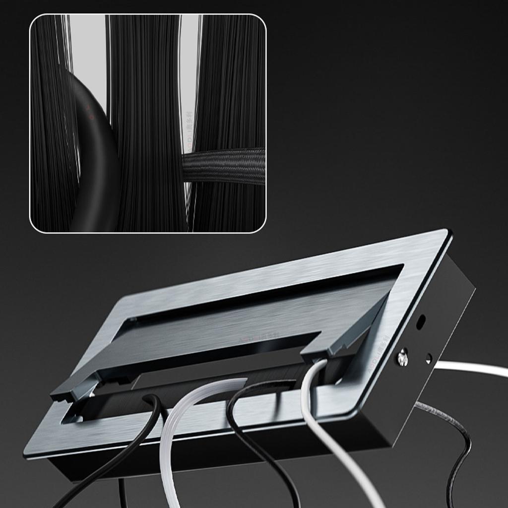 Aluminium Kabeldoorvoer Grommet met Borstelvoering Koordgaten Bureau Kabelgeleider Grommet Eenvoudige Installaties voor Computertafels