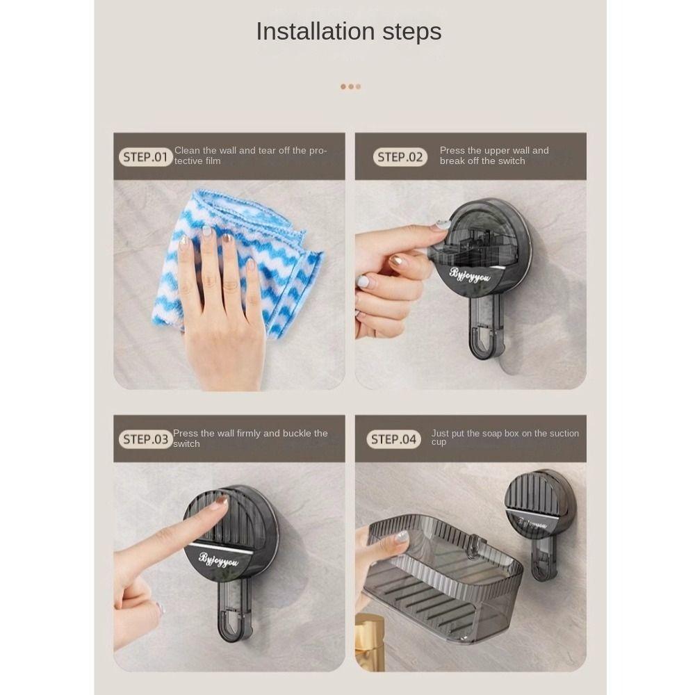 Removable Drain Soap Box Punch-Free Soap Rack Practical Suction Cup Sponge Soap Holder for Home