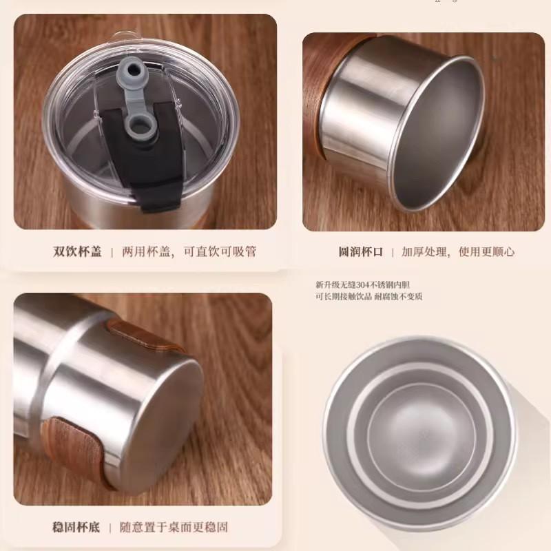 Stainless Steel Travel Coffee Mug With Lid Handle 300ml Insulated Cup Outdoor Camping Office Use