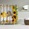 Sunflower Dwarf Bathroom  Shower Curtain Dwarf Waterproof fabric bathroom Curtain With 12 Hooks Sunflower Home Deco Free Ship