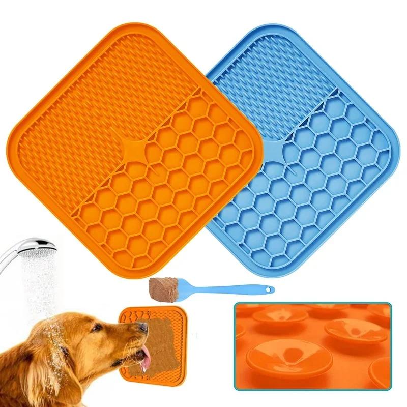 Slow Food Bowls With Suction Cup, Lick Pad, Slow Feeders, Treat Dispensing for Pet Dogs and Cats, Silicone Feeding Food Bowl