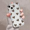 Creative Leopard Love Heart Pattern Case for IPhone 16 15 14 13 12 11 Pro Max XS X XR 8 7 Plus SE  Clear Air Cushion Cover