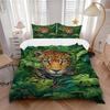 3pcs Jungle Leopard Print Bedding Set - 1 Duvet Cover + 2 Pillowcases(Core Not Included), Machine Washable Polyester Yy251216144