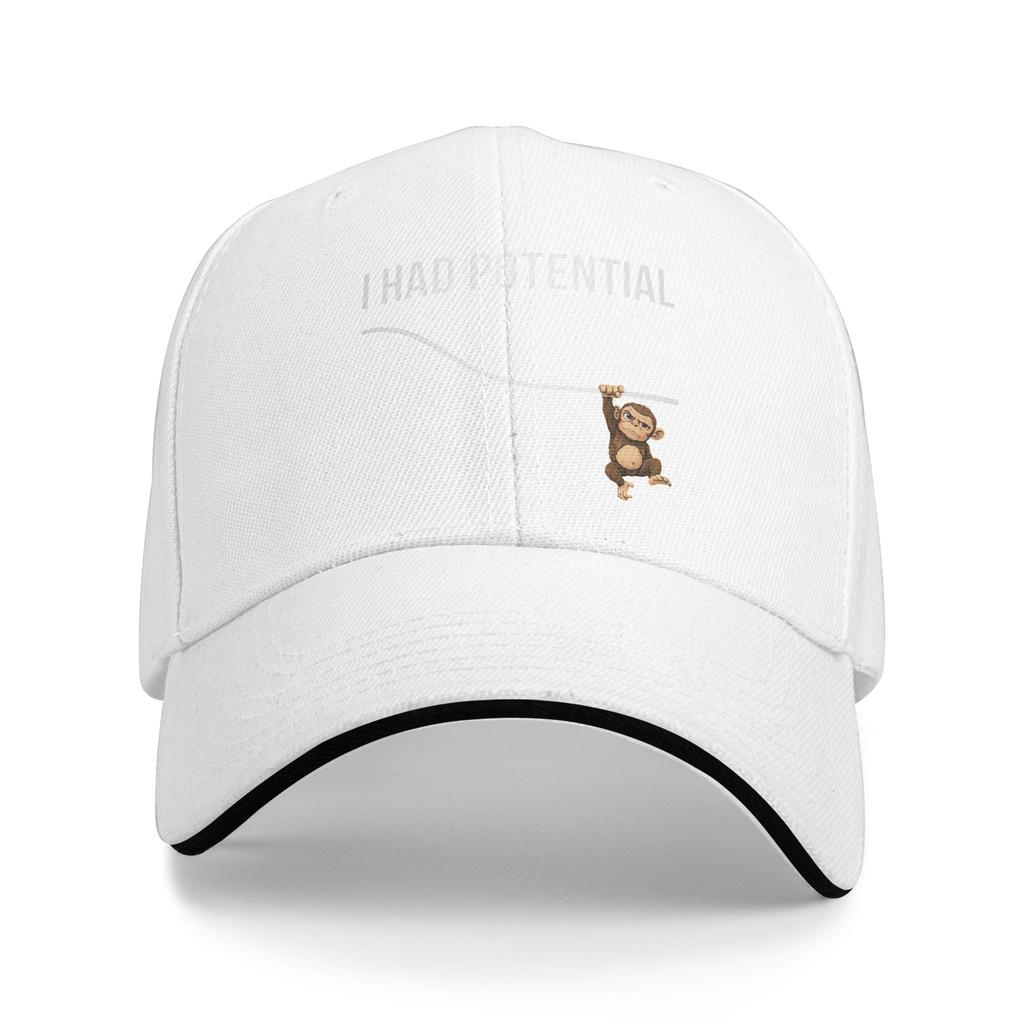 Funny Physics Punch Monkey I Had Potential Energy Science Sun Baseball Cap Summer Cool Hip Hop Hats Men Camping Baseball Caps