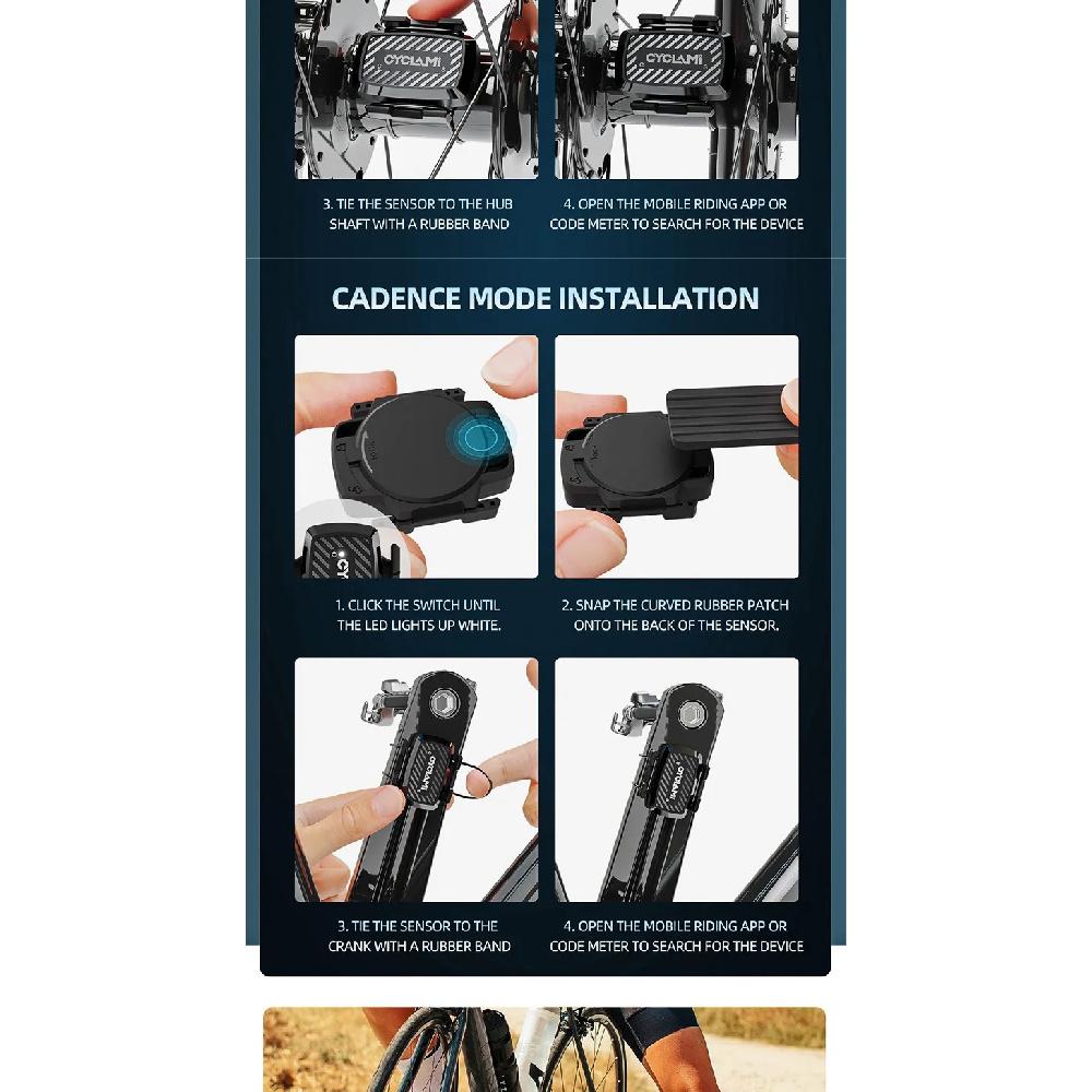 CYCLAMI Fahrradtacho Cycling Trittfrequenz Geschwindigkeit Dual-Sensor BT ANT+ Rennrad MTB Für Garmin XOSS G2+ G2 Plus IGPSPORT BSC100S