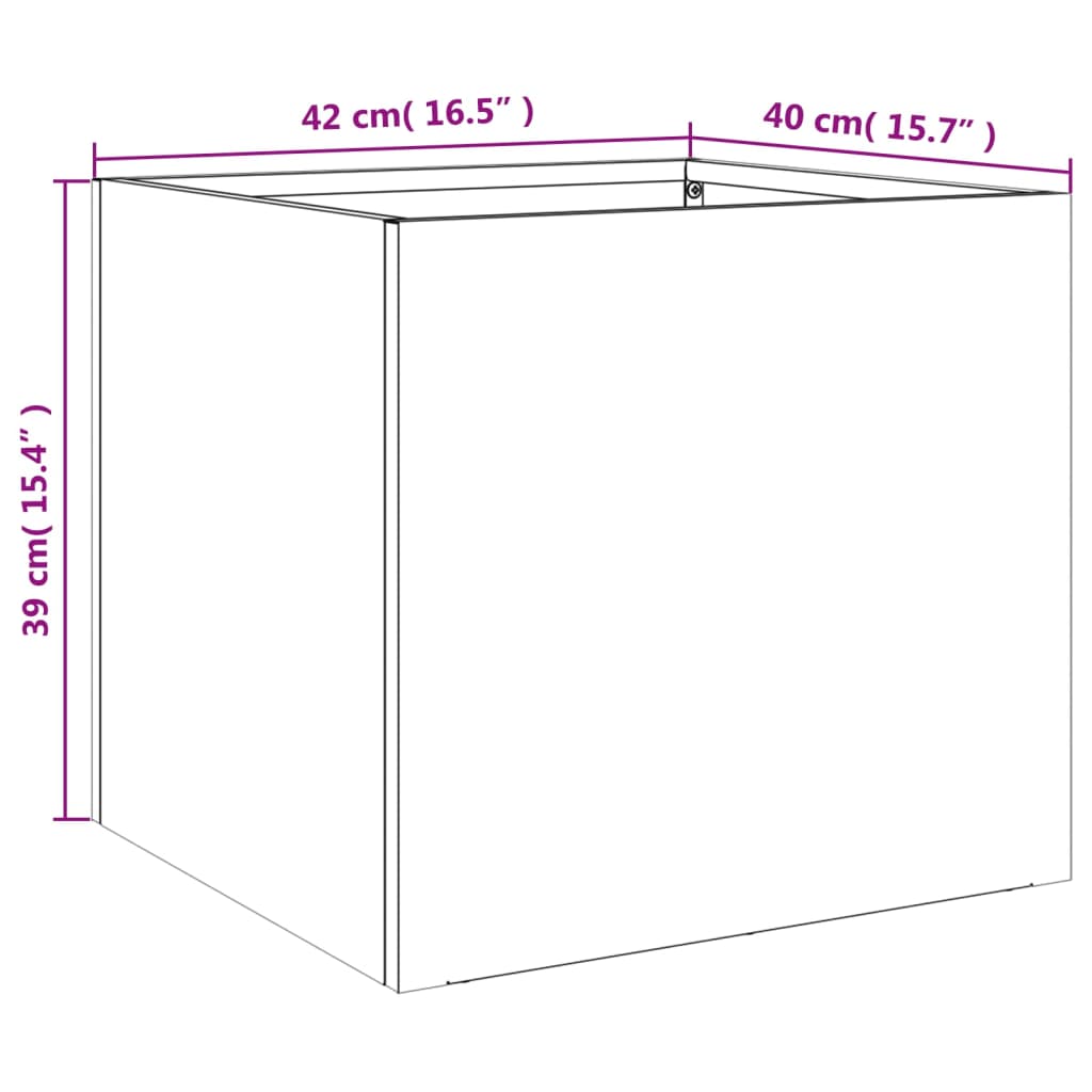 Planters 2 Pcs Anthracite 42 X 40 X 39 Cm Steel