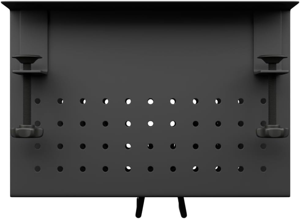 MIAODAM Desk Side Storage Clamp for Steel 18kg Load 4 Pen Holder with Ventilation Magnetic for Use Rack, Type, Laptop/Tablet/Document Storage,