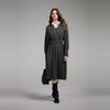 ELLE French Minimalist Elegant Two-Piece Dress With V-Neck Long Sleeves Women dress Dark-Gray EL49588