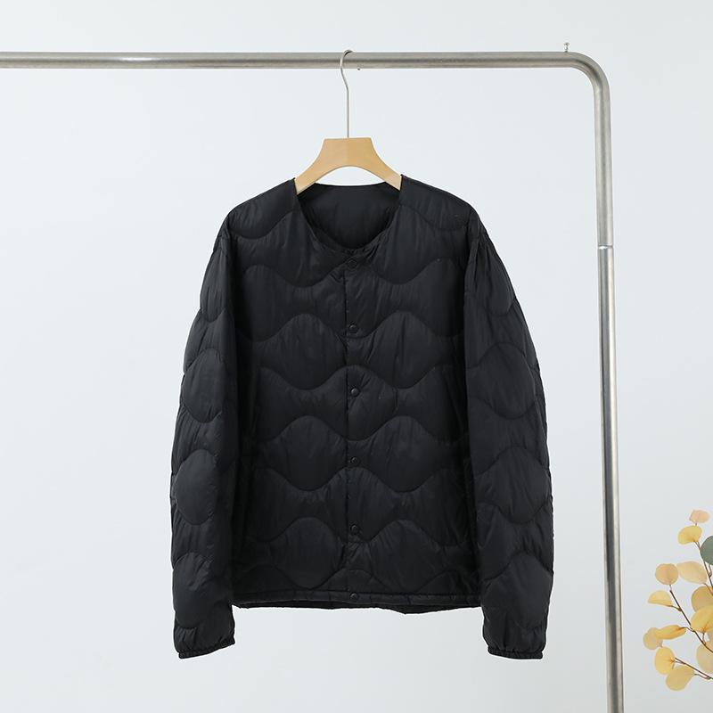 New Light and Thin Down Liner Winter Men's Collar Thin Portable Loose and Versatile Warm White Duck Down Long-sleeved Jacket