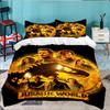Jura-ssic Dinosaurs Battle 3PCS Bedding set,Ideal for 1pc Duvet Cover And 2pcs Pillowcases Perfect for Fan gift,Ideal for Bedroom, Dormitory