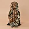 90*90cm Leopard Printed Square Scarf Women Luxury Designers Scarf Fashion Dot Headband Matte Satin Silk Hair Band Handkerchief