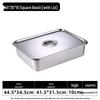 Deepened Stainless Steel Square Basin with Oil Draining Rack & Lid