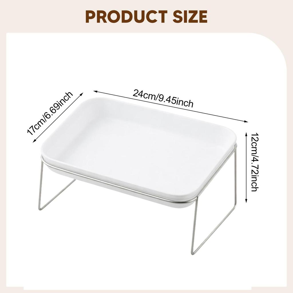 High Feeding Bowl for Cats and Dogs Slanted Ergonomic Design Detachable Easy Clean Stainless Steel Stand for Daily Meals