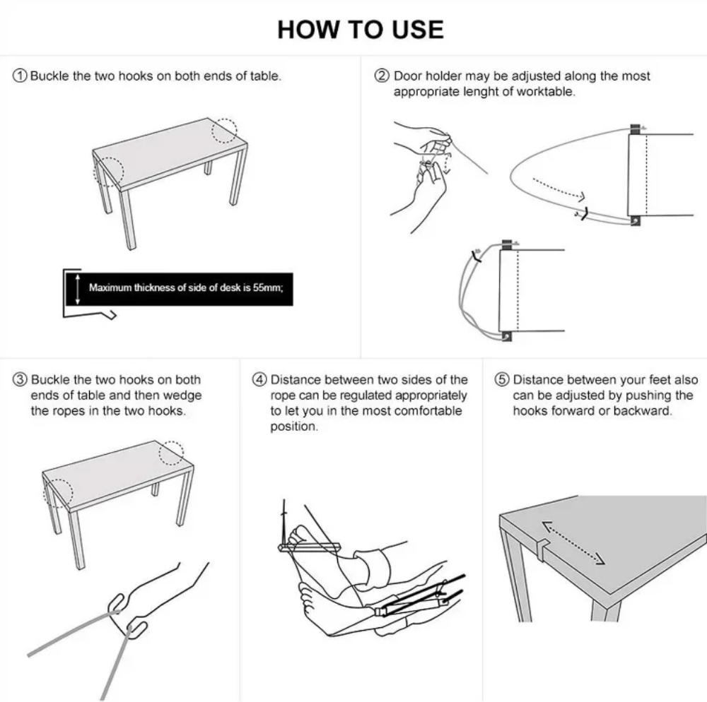 Creative Foot Hammock Portable Office Table Hanging Feetrest Pad Foldable Lazy Rest Foot Mat Universal Feet Pad Accessories