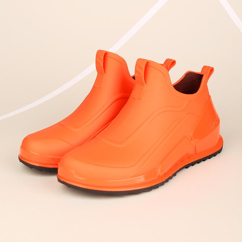 Water Shoes Men's Short Tube Low-top Fashion Rain Shoes Rain Boots Light Mouth Non-slip Rubber Shoes Outdoor Water Boots Trend
