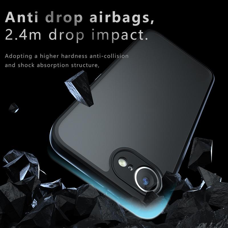 For iPhone 16e Case PC+TPU Matte Phone Cover with Anti-Drop Airbag