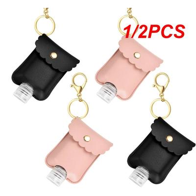 1/2 יחידות 60 מ"ל נייד ג'ל חיטוי ידיים עם נרתיק מחזיק מפתחות משנה בקבוק נסיעות למילוי פלסטיק אלכוהול/בקבוק חיטוי ידיים