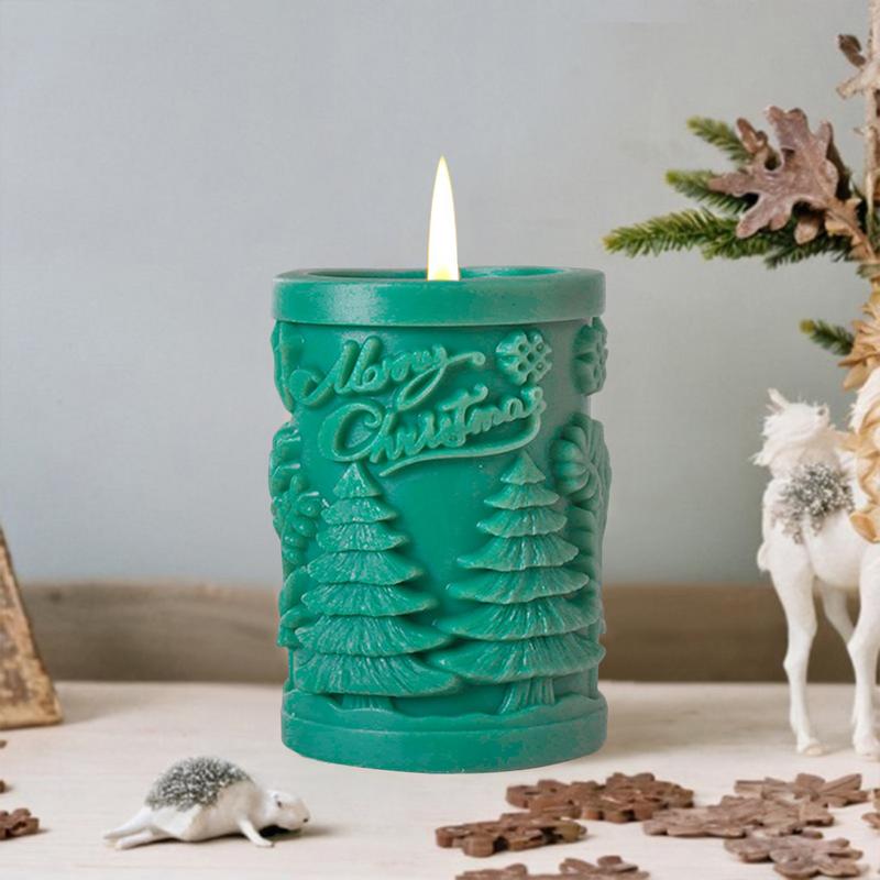 Candle silicone mold Christmas tree candle relief mold aromatherapy mold soft texture casting crafts for making candle chocolate