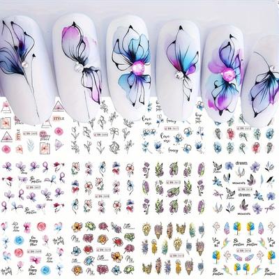 Nail Sticker Flower Water Transfer Nail Decal Wraps Nail Art Tips Manicure Decor