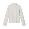 Fila Milano Series Simple Fashion Classic Versatile Soft Comfortable Warm Long Sleeve Fitted Knitted Sweater Women Tops Light-Gray Cream F11W545403FIV