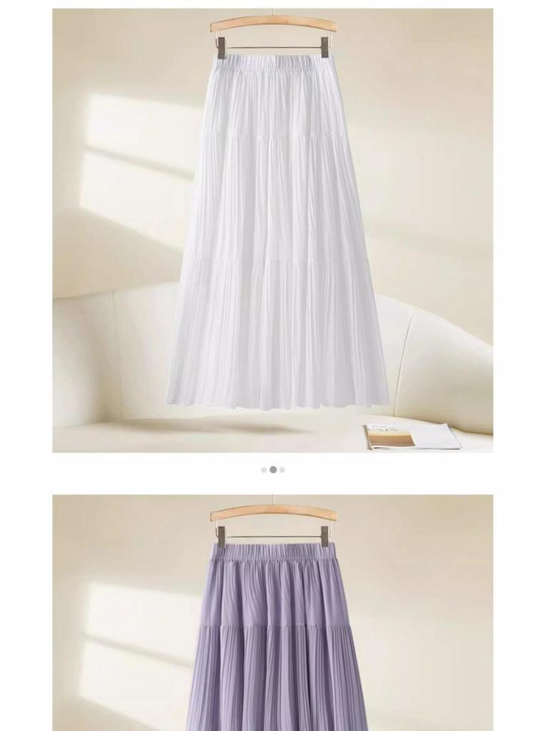 2025 Women's Summer Chiffon A-Line Midi Skirt - Slimming, Popular Style