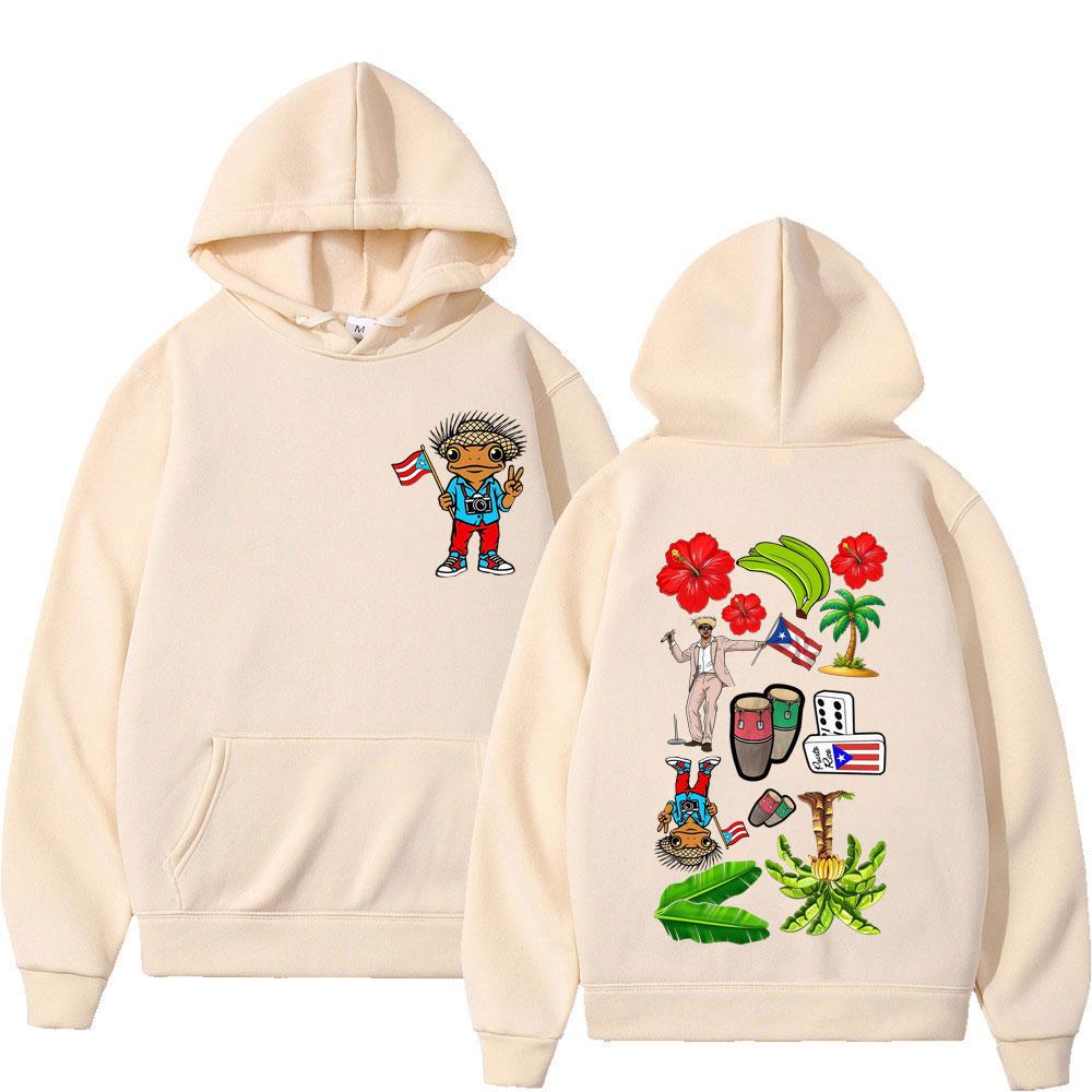 Felpa Rapper Bad Bunny Debi Tirar Mas Fotos DTMF Felpa con Stampa Moda Uomo Donna Pullover Largo