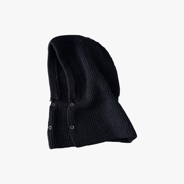 Balaclava Korean Fashion Autumn and Winter Red Knitted Hat Fashionable Warm Head Hat Wool Hat Neck Protection