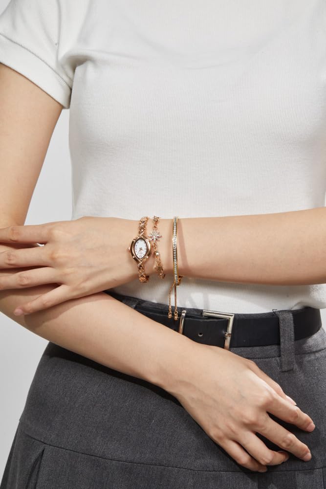 [TIME100] Gift Set: Women's Watch and Bracelet, Made in Japan with Citizen Movement, 30M Water Resistance, Gift Wrapping Available