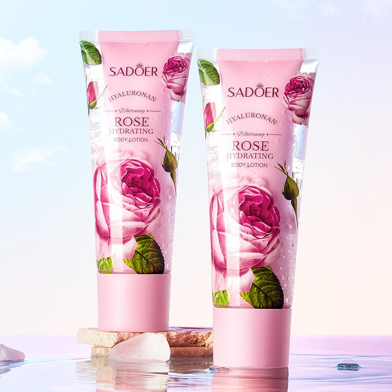 Rose Body Lotion SADOER Hyaluronic Acid Whitening Hydrating Hydrating