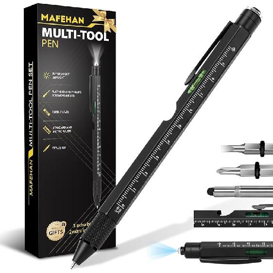 10 In 1 Multi Tool Pen Set - Christmas Gifts for Dad, Grandpa, Men - Stocking Stuffers, Cool Gadgets for Birthdays