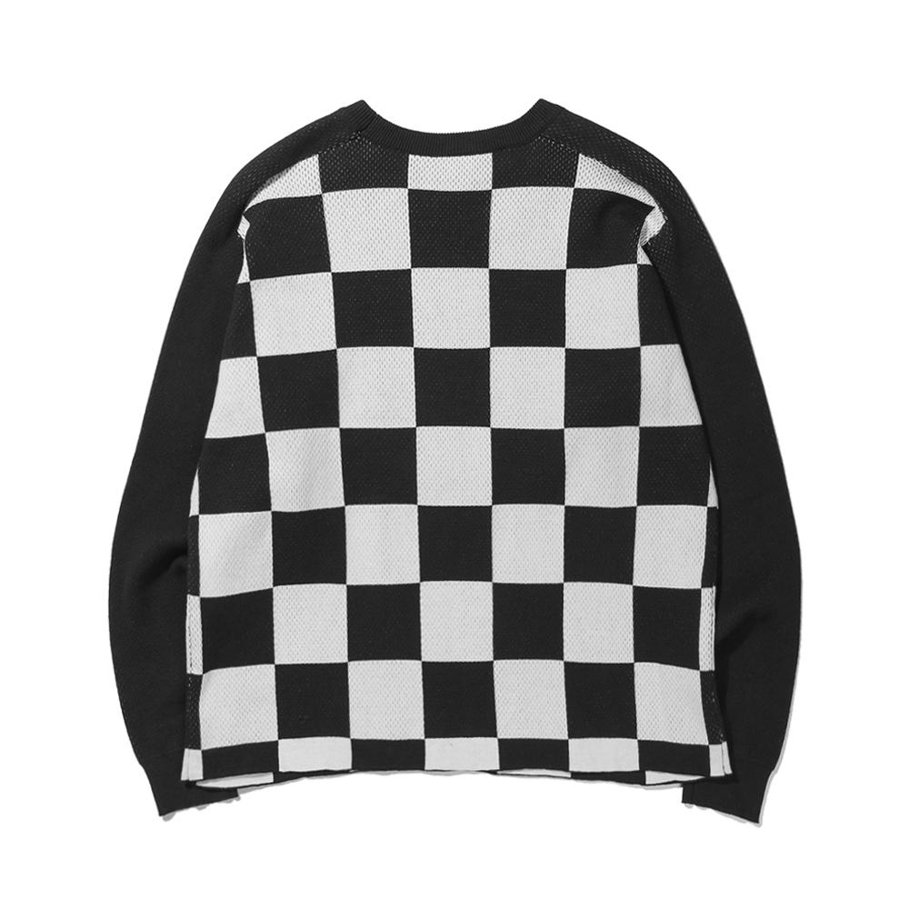 EXTRAORDINARY Checkboard Sweater Black