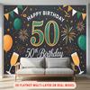 Party Backdrop Birthday Confetti 50th 50 Photo Booth Background Wall Decor